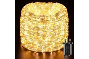 GlobaLink Rope Lights Outdoor, 50M/164FT 1000Leds Christmas Rope Lights, Waterproof Led Tube Light with 8 Modes, Mains Powere