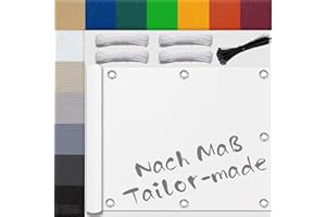 UFAMILUK sonnensegel mit ösen wasserdicht rechteckig kleines sonnensegel nach maß UV-Schutz 95% markisenstoff meterware viereckig Sonnenschutz Windschutz Stoff für Balkon Garten Terrasse die überdachung