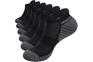 TANSTC Mens Running Socks Anti-Blister Cushioned Sports Socks Trainer Socks For Men Women Cotton Ankle Socks Low Cut Breathable Athletic Sock(6 Pairs)