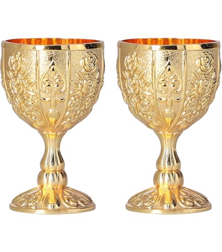 Middeleeuwse kelk, Vintage Wijnglas, 250 ml De Gouden Mooie Wijnbeker