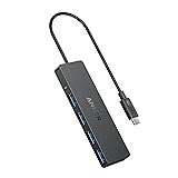 Anker hub USB C, adaptateur macbook pro avec multiple ports USB 3.0, OTG 5 Gbit/s ultra mince, câble de 20 cm, pour MacBook,