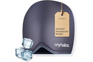 ‎MYHALOS MyHalos® Migräne Maske - Migräne Kühlmaske - Wiederverwendbare Migräne Mütze & Kühlmaske Migräne zur Linderung von Kopfschmerzen - Formschlüssige Kältekompresse - Migraine Relief Cap