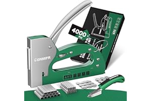 Tonmifr Heavy Duty Staple Gun 4 in 1 with 4000 Staples & Remover - 1080° Adjustable Force, Effortless Larger Stapler Gun for Carpentry, Upholstery, Furniture, Fabric, Wood, Wall and DIY Projects