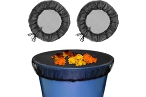 MAJOYLIFE 2 Stück Regentonnennetz,Verstellbare Regentonnenabdeckung,60cm Regentonnennetz zum Schutz vor Laub,Unrat und Insekten,passend für 60-75cm Fässer (80CM)