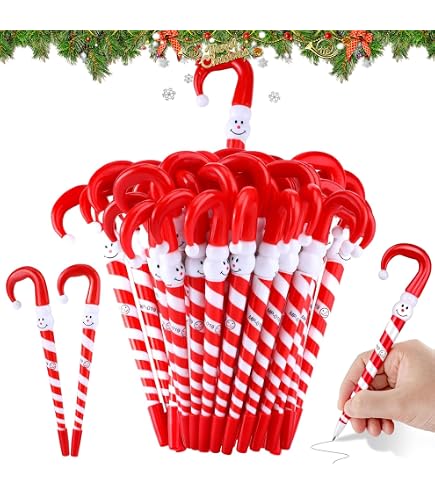 30 Stylos à Bille De Noël - Motifs Père Noël, Bonhommes De Neige, Flocons - Idéaux Pour Cadeaux, école, Sacs Surprises - 3