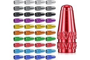 MATWSEC 40 Pack Presta Valve Caps 10 Colors Fluorescent Aluminum Bike Tubeless Tire Caps Air Dust Stem Covers Used on Presta French Valves, Dust Caps for Bike Tyres Mtb Mountain Road Bicycle Valve Cover
