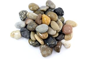 hibuy River Pebbles – Decorative Stones – Polished – 25 – 40 mm Large – 1000 g
