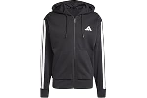 adidas Men's Essential Three Stripes Fleece Zipper Hoodie Hooded Sweatshirt (pack of 1)