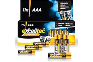 EXCELLTEC 11pk Zinc Carbon Triple AAA Batteries | 1000mAh 1.5v Heavy Duty Triple A Battery | Dry Cell Batteries AAA Pack Disposable Household Batteries | AAA Battery | AAA Bateries | Battery AAA, 3AAA Batteries