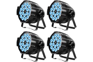 U`King 4PCS Foco Par RGBW 4 en 1 LED, 200W Luz de Escenario con DMX 8CH para Iluminación de Escenario, Fiesta, Club Nocturno, Compatible con Bodas