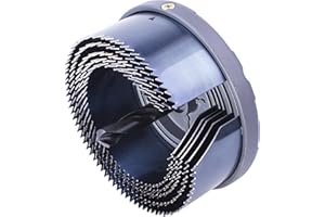 wolfcraft 8918000 1 Scies Cloches Standardavec Inserts à Changement Rapide Ø 68, 74, 80, 90, 100 mm, Embase Métallique, Queue 6 Pans 10 mm avec Foret Centreur Ø 10 mm Argent