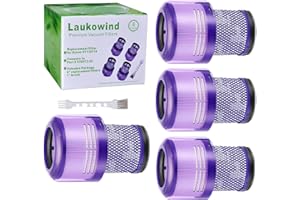 Laukowind 4 Pezzi Filtro per Dyson V11 SV14 V15,Laukowind Filtri di Ricambio Lavabile per Aspirapolvere Dyson V11 SV14 V15,Con Spazzolino di Pulizia,Part # 970013-02
