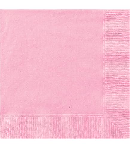 Serviettes En Papier Compostables FSC - 20 Pièces 33x33cm - Rose Pastel - Pour Fêtes Et Anniversaires