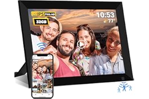 REUMAR 𝟯𝟮𝗚𝗕 WiFi Digital Photo Frame,10.1 Inch Digital Picture Frame,HD IPS LCD Touchscreen,Motion Sensor,Auto-Rotate,Quick and Easy Share Photos or Videos via The Frameo App,The Best Choice for Gifting