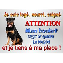 Targa Decorativa Da Parete Con Rottweiler - Pannello In PVC 20x10 Cm Con Protezione UV E Viti Inox Incluse - Resistente Alle Intemperie Per Esterno