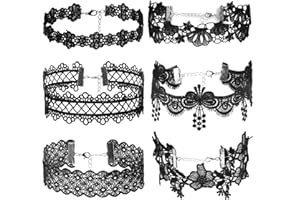 JJDreams Gothic Choker Tattoo Lace Necklace Collar for Court Party Halloween 6-12PCS