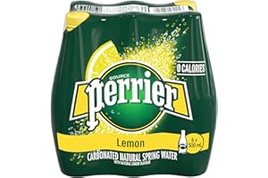 Perrier Acqua minerale naturale con gas aromatizzato limone, 6 x 500 ml