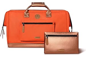 CABAÏA CABAIA - Sac de Voyage Duffle Adventurer Bogota 40L - Compatible Bagage Cabine 45x30x29 - Déperlant & Certifié Vegan - 2 Poches - Compartiment à Chaussures - Sac Week-End, Sac de Sport - Orange