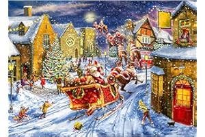 MOJIGE Jigsaw Puzzles for Adults 1000 Piece Jigsaw Puzzles for Adults Educational Game Challenge Toy 1000 Pieces Puzzles for Adults Kids.Educational Games Home Decoration.Theme:Merry Christmas Day