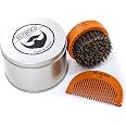 Männer Bartbürste Aus Wildschweinborsten – Natürliche Massage, Holzgriff, 12.4 Cm
