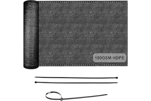 COOL AREA Brise Vue Occultant 150g/m² HDPE 1.5x15m Protection Solaire Anti-Tears Protection Vie Privée pour Jardin et Balcon, Fixations Incluses-Anthracite