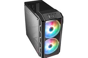 Cooler Master MasterCase H500 ARGB - Boîtier PC avec 2 x ventilateurs 200 mm pour un flux d'air élevé, des panneaux de châssis avant maillés et transparents, capacité matérielle ATX flexible
