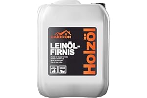 CAIRCON Huile de lin cuite incolore - Protectrice du bois, meuble, mobilier de jardin, liège - 5L