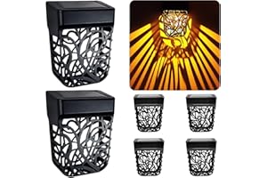 LiyuanQ Solar Fence Lights, 6 Pack Solar Garden Wall Lights Outdoor IP65 Waterproof Decoration for Decking, Patio, Garden, Party, Wedding, Birthday, Festival(Warm White)