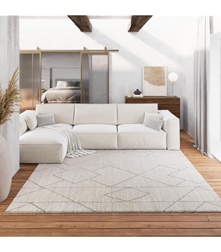 Hanse Home Woltapijt Eleni - natuurlijk woonkamertapijt - handgetuft - Hygge Skandi, boho tapijt wol voor woonkamer, slaapkamer, eetkamer, hal - natuurlijk wit, 80x150 cm