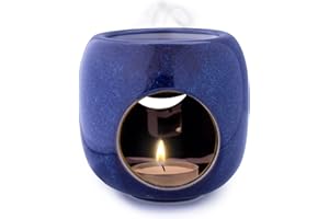 ‎KALOOGO Kaloogo Sabai Scent Pure Duftlampe Keramik für ätherische Öle – minimalistisches Duftlicht – perfekte Wärmeabgabe – hochwertige Duftlampe Teelicht – für Duftwachs und Duftöl – Aromalampe (ozeanblau)