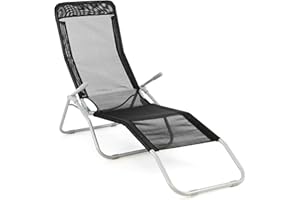 NEXOS TRADING Gartenliege Bäderliege 160 x 48,5 x 100 cm Textilene blau 5kg Armlehne Stahlrahmen Relaxliege klappbar Kippliege bis 100 kg belastbar wetterfest pflegeleicht Farbe wählbar grau