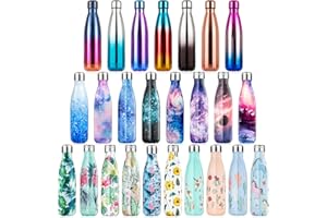 lalafancy Borraccia Termica 500ml/750ml, Bottiglia Acqua in Acciaio Inox Senza BPA Vuoto Isolato Bottiglia in Metallo per Bevande Calde per 12 Ore & Fredde 24 Ore