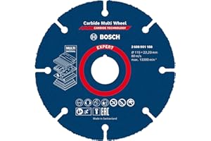 Bosch 1x EXPERT Carbide Multi Wheel Cutting Disc for Small Angle Grinders (for Hardwood, Wood with nails, Ø 115 mm, Professional Accessory Small Angle Grinder)
