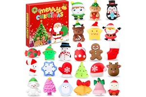 Chennyfun Calendario de Adviento de Mochi Squeeze Toy para Niños 2025, Calendario Adviento de Navidad Kawaii Squishys Regalo, Calendario de Adviento de Cuenta Regresiva de 24 días para Niños Niñas
