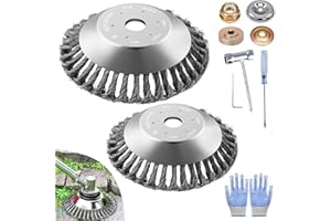 LOEPENLE 2 PCS Cepillo para Desbrozadora,Profesional Cortador de Cepillo de Cono de Alambre,Disco de Cabezal de Cepillo de Recortadora,Cepillo de Malezas,Desbrozadora Cepillo Redondo,para Limpieza de Maleza