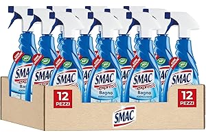 Smac - Express Bagno Igienizzante, Detergente Spray Multisuperficie con Azione Anticalcare e Tecnologia Zero Aloni, 650 ml x 12 Pezzi