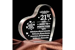 ELEQUAINT 21st Birthday Gifts for Her Women, Engraved Aedcrylic Sign Plaque, 21 birthday gifts for Girls Boys Sister Daughter Son friend, 21 Year Old Gifts for Her, Best 21st Happy Birthday Keepsake Decor