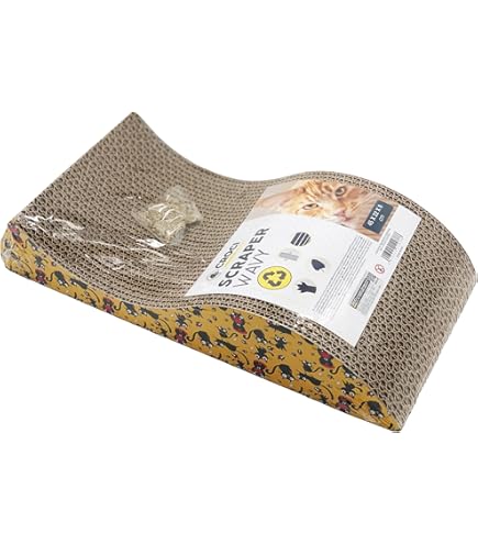 Tiragraffi Per Gatti Con Erba Gatta - Tappetino Di Cartone Con Palla Campana