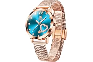 OLEVS Ladies Ultra Thin Watches, Big Dial Stainless Steel Mesh Strap Casual Ladies Watch, Japanese Quartz Waterproof Watch for Women, Ladies Dress Watch with Date