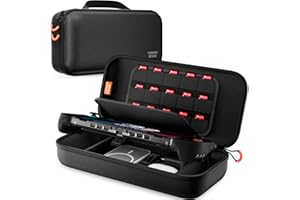 Retear Switch 2 Tragecase für Nintendo Switch 2 (2025), kompatibel mit SUPCASE/Mumba Grip Case, tragbare Vollschutz-Reisetasche für Powerbank, 15 Spielkarten, Ladeadapter und Zubehör