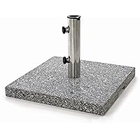 Nexos Sonnenschirmständer 25kg polierter Granit Edelstahl eckig 45 x 45 cm Schirmständer mit Griffmulden und…