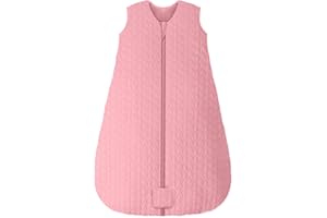 Unnivoll Saco De Dormir Bebe Invierno 6-12 Meses, Saco Dormir Bebe TOG 2.5, Tela 100% Algodón, Súper Cálido para Unisex Niños Y Niñas 66-72cm Pasta de judías rojas