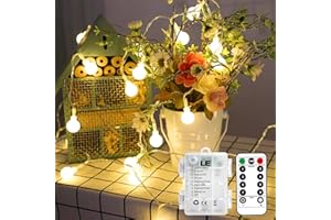 LIGHTING EVER Lepro Catena Luminosa Esterno e Interno 5M,Luci da Esterno Giardino Batteria,8 Modalità Luci da Esterno,Lucine da Esterno Giardino 50LED con Telecomando per Balcone,Campeggio,Decorazione di Nozze