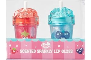 Tinc Scented Sparkly Lip Gloss - Ice Design - Delicious Scents: Strawberry and Blueberry - Lip Moisturising - Gift Idea - 2 in Pack