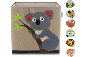 LIFENEY Aufbewahrungsbox Kinder mit Koala Motiv I Spielzeugbox mit Tiermotiv passend für Würfelregale I Ordnungsbox für das Kinderzimmer I Aufbewahrungskorb Kinder