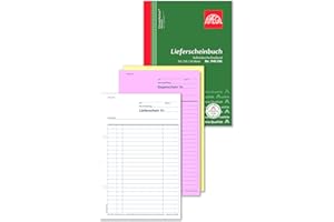 Omega Druck Lieferscheinbuch 945 OK I CO2-neutral I Selbstdurchschreibendes DIN A5-Formularbuch I 3 x 50 perforierte Blätter in Markenqualität