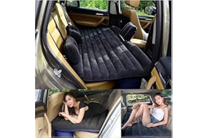 KJLM Lit Gonflable de Voyage de Voiture de Lit d'air de Lit de Voyage Confortable de Voyage de Voiture de Coussin de Siège Arrière de Voiture pour des Enfants (Noir)