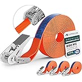 CargoVA® Robuste 800kg Spanngurte [4er Set] - TÜV/GS Zertifiziert & DIN - Vielseitig Einsetzbar - 25mm Breite - Ideal für Pro