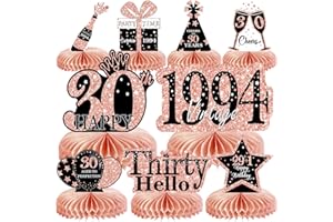 Voxisroma Deko 30. Geburtstag Frauen,9 STK Roségold Rosa Bienenwabe Mittelstück Tischdeko Geburtstag,30 Geburtstag Deko,30 Geburtstag Party Deko Supplies,Geschenke Für Frauen Zum Geburtstag