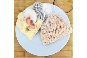 LACOSVI Bolsa de Cocina 35x20cm Nylon, 2 Mallas De Cocción de 2Kg, Reutilizables Aptas para Cualquier Tipo para Cocinar Legumbres, Garbanzos